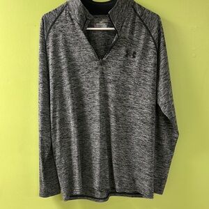 Under Armour Heathered Black Quarter-Zip Pullover